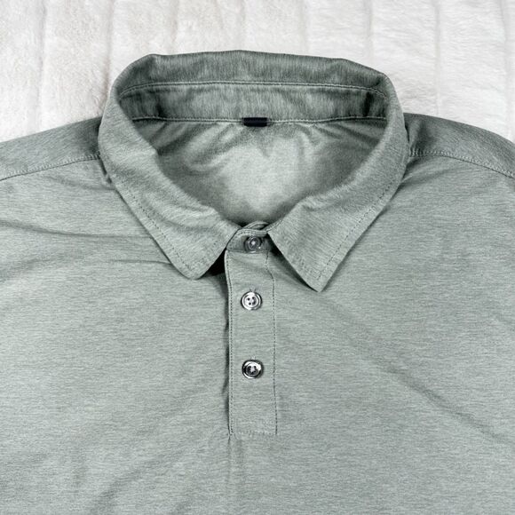 Vuori Shirt Strato Tech Polo Short Sleeve V188 Men's Large Light Olive Stretch - Picture 6 of 9